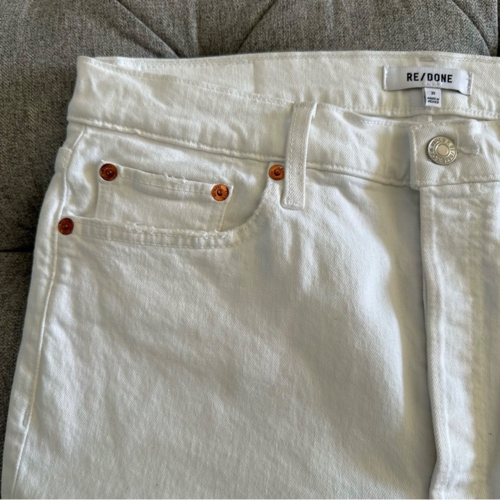 Re/Done 70s Stove Pipe Straight Leg Jean White - Picture 4 of 5